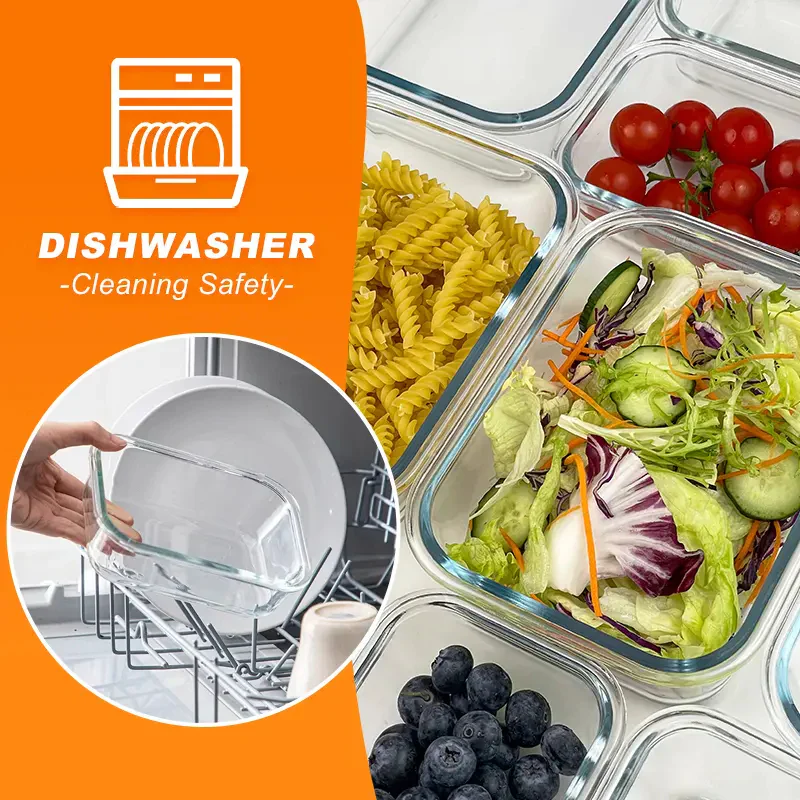 10 Pack BPA-Free GlassFood Storage ContainersLeak Proof Lids