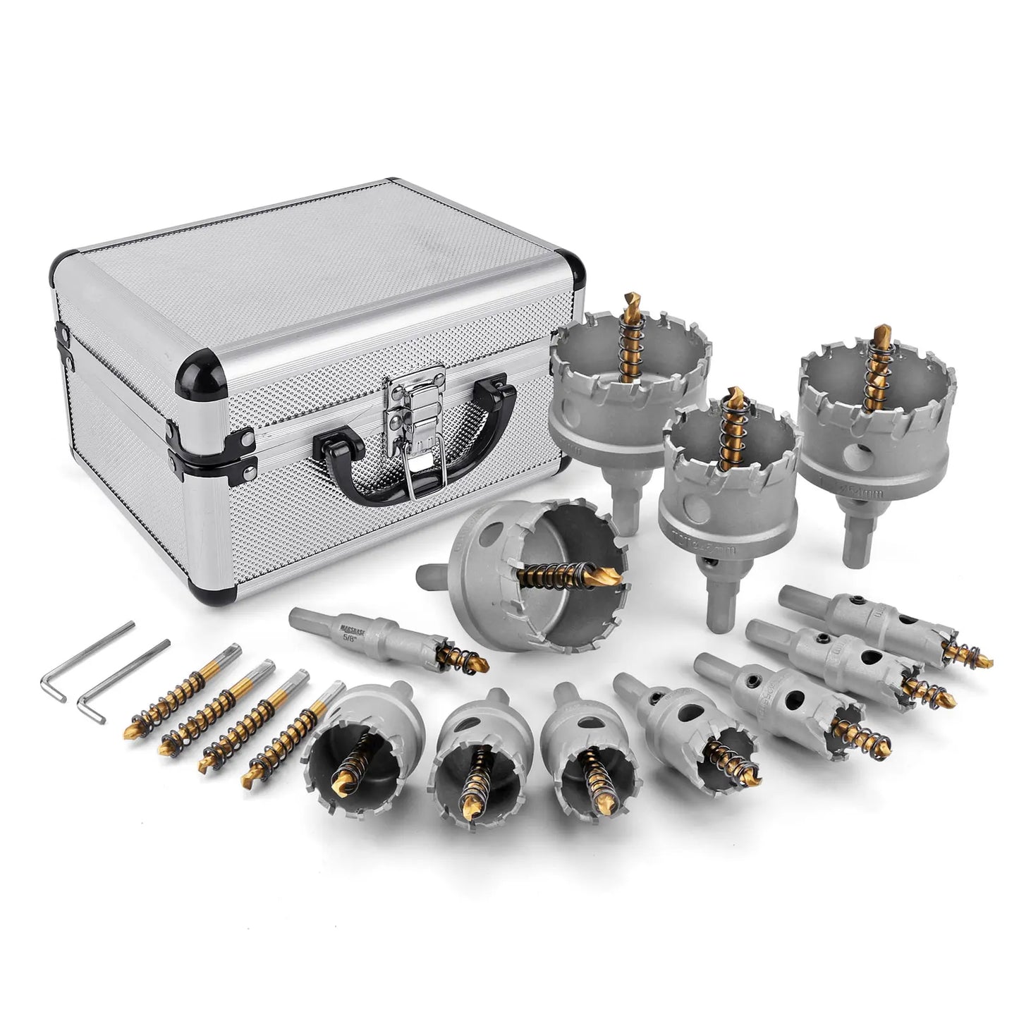 Carbide TCT Hole Saw Kit 5/8"-2-1/4" for Precision Cutting Stainless Steel Iron Copper Brass