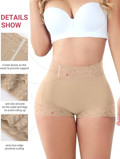 Tummy Control Shapewear for Women Compression Underwear Short Lace Butt Lifter Shapewear