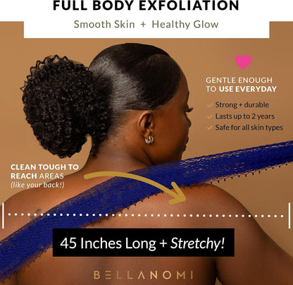 4-Piece Set African Exfoliating Bath Net / Long Bath Sponge
