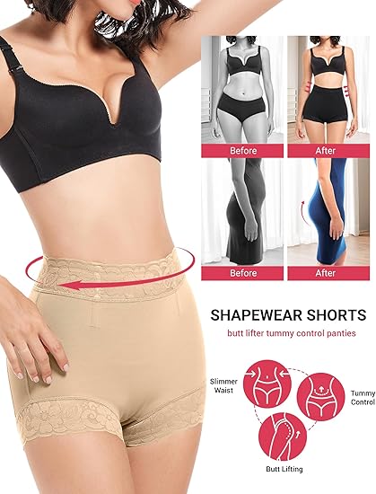 Tummy Control Shapewear for Women Compression Underwear Short Lace Butt Lifter Shapewear