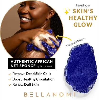 4-Piece Set African Exfoliating Bath Net / Long Bath Sponge